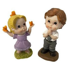 Tender Times two girls with a kitten figurine 4"